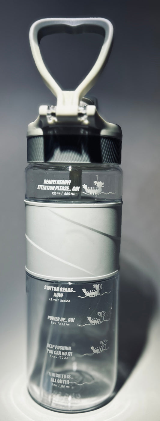 Botella de agua deportiva «Exclusiva» - Blanco/Gris - Motivación Dragon Boat Race