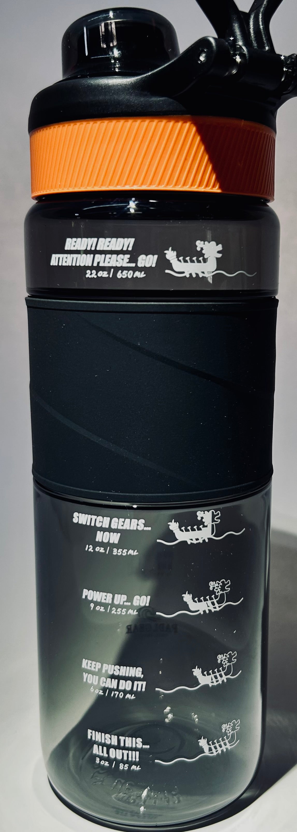 « Exclusive » Sports Water Bottle - Black/Orange - Dragon Boat Race motivation