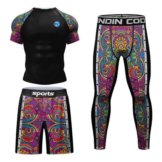 T Shirts+Pants Rash Guard Shorts Tracksuit